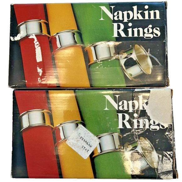 Vintage Leonard Silver Plated Napkins Rings 2 inch Rolled Edge Set of 8 1970'S - Picture 1 of 4